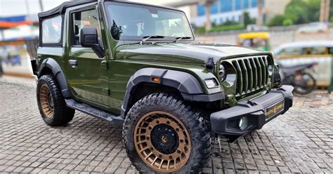 Mahindra Thar tastefully modified with olive green paint & alloy wheels [Video] | Ndriro Maric