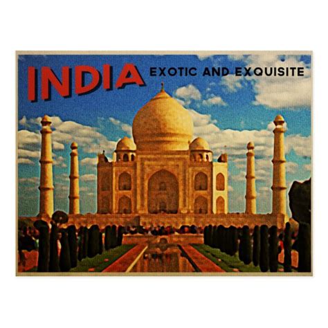 Taj Mahal India Vintage Postcard | Zazzle.com