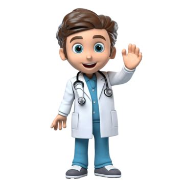 3d Character Doctor Say Hello, Doctor, Medical, Professional PNG Transparent Image and Clipart ...