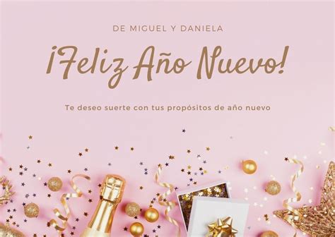 Plantillas De Tarjetas De Año Nuevo Editables Online Canva | Free Hot ...