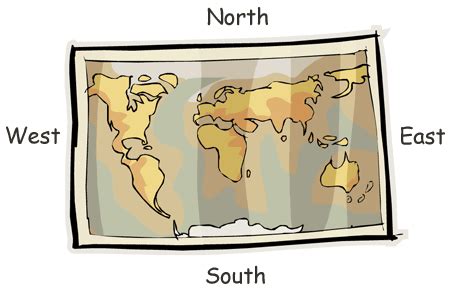 World Map North South East West - Sissy Ealasaid