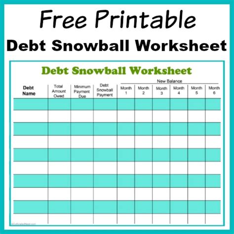 Free Printable Debt Payoff Worksheet | room surf.com