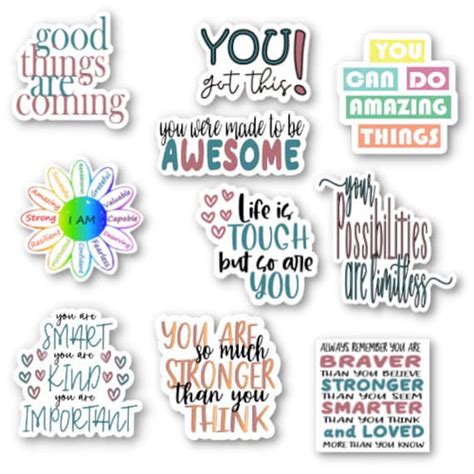 Positive Affirmation Sticker Pack Motivational Sticker Pack - Etsy