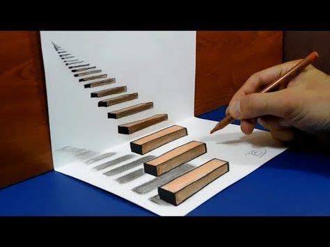 How to Draw Water Drop With Charcoal Pencil - Trick Art on Line Paper - Anamorphic Illusion ...