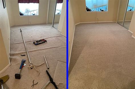 Carpet stretching carpet wrinkles before and after sm | MSS Cleaning