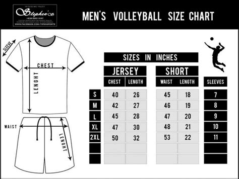 Men's Volleyball Size Chart Download Printable PDF | Templateroller