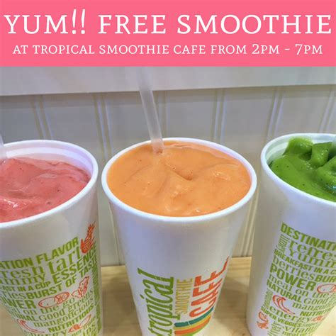 Today 6/15 Only - FREE Smoothie at Tropical Smoothie Cafe From 2pm - 7pm! - Deal Hunting Babe