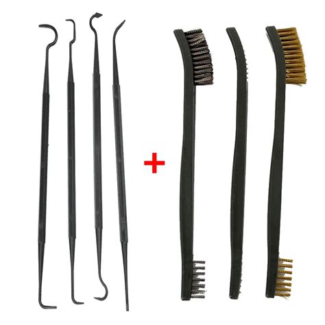 7Pcs/set Gun Cleaning Brush Kit For Rifle Double Ended Pick Wire Brush Tactical Hunting ...