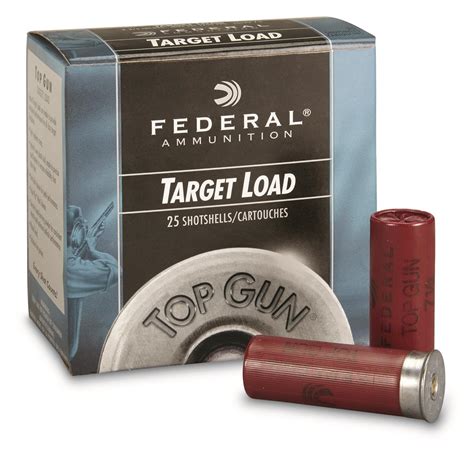 Federal, Top Gun Target, 12 Gauge, 2 3/4" 1 oz. Shotshells, 25 Rounds ...