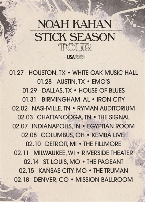 Noah Kahan Stick Season Tour 2023 Fan Presale Tickets