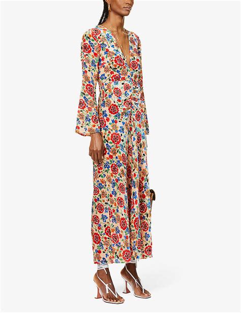 RIXO - Melanie floral-print silk-blend midi dress | Selfridges.com in 2021 | Dresses, Silk ...