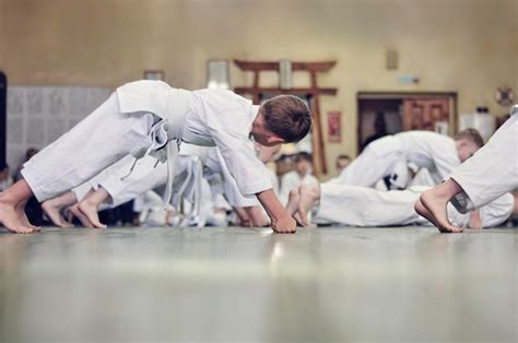 Premium Photo | Kids of karate training and exam in karate