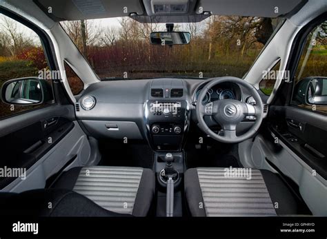 2009 Suzuki SX4 compact 4x4 SUV interior Stock Photo - Alamy