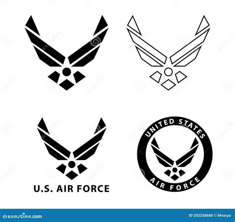 Usa U.S. Air Force Logo Sign Symbol Vector Illustration | CartoonDealer ...