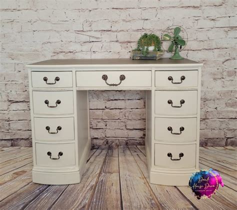 White Distressed Desk