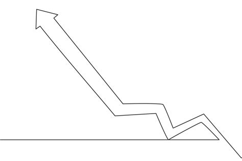 Continuous one line drawing of increasing graph up arrow symbol ...