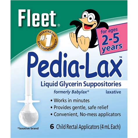 Pedia Lax Liquid Glycerin Suppositories 4 ml Each 6 Child Rectal ...