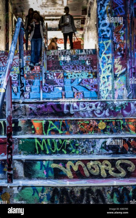 Graffiti on stairs Stock Photo - Alamy