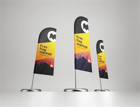 Free feather flag mockup in three PSD files. Easy to use and edit. | Feather flags, Free mockup ...