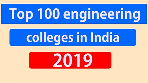 Top 100 engineering colleges in India- 2019 NIRF ranking and details - YouTube