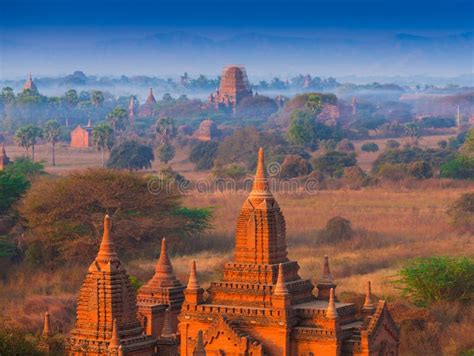 Myanmar. Bagan. Landscape Pagodas Stock Image - Image of impressions ...