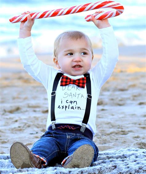 Baby Boy Christmas Outfit Dear Santa I Can Explain Buffalo Plaid | Baby ...