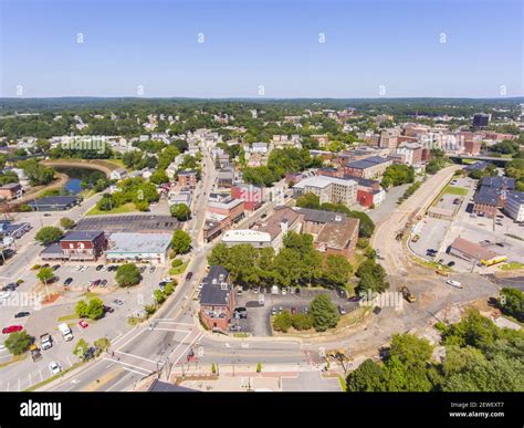 Woonsocket Main Street Historic District aerial view in downtown ...