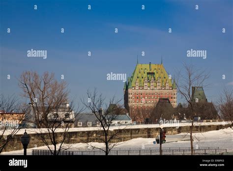 Winter panorama of Quebec City with Chateau Frontenac Stock Photo - Alamy