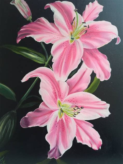 LILIES Painting | Flower painting canvas, Flower art painting, Lily ...