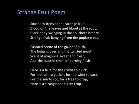 Strange fruit and billie holiday