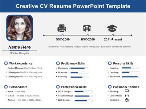 Creative CV Resume PowerPoint Template Ppt PowerPoint Presentation Infographics Master Slide PDF ...