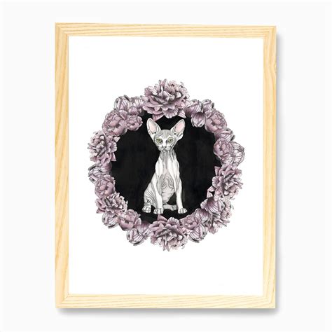 Sphynx Cat Art Print by Julia Hariri - Fy