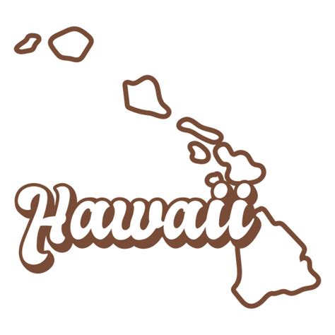 Hawaii Retro Stroke Usa States PNG & SVG Design For T-Shirts