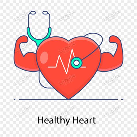 A Cute Healthy Heart Symbolizing In Flat Outline Vector, Icon, Cute Symbol, Cute Vector PNG ...