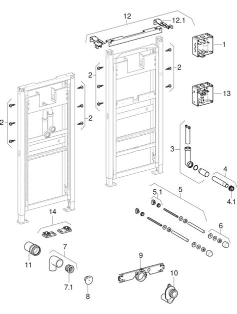 Spare parts for: Geberit Duofix frames for urinal, 130 cm | Geberit ...