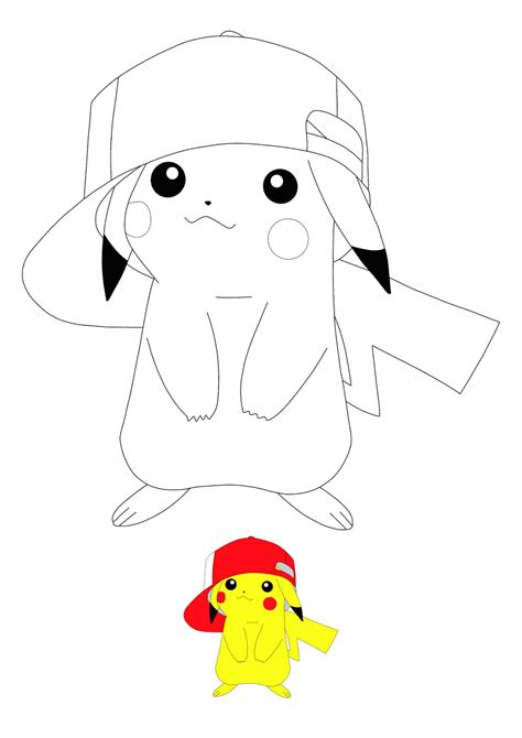 Pikachu with Hat Coloring Pages - 2 Free Coloring Sheets (2020 ...