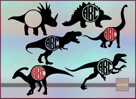 Dinosaur Monogram Svg Dinosaur Clipart Dinosaur Silhouette | Etsy