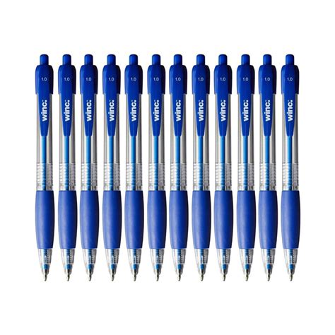 Winc Retractable Ballpoint Pen Medium 1.0mm Blue Box 12 | Winc