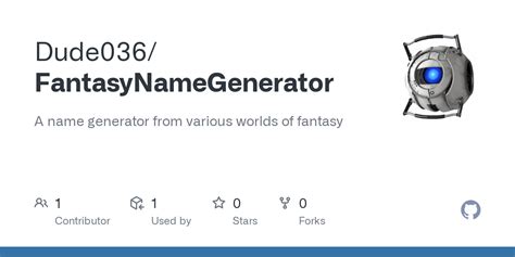 GitHub - Dude036/FantasyNameGenerator: A name generator from various ...