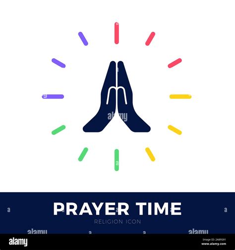 Time to Pray vector logo. Praying Hands Icon with clock Stock Vector ...