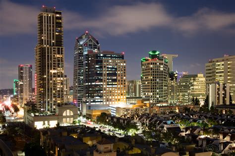 Downtown San Diego, California at night