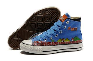 Converse All Star Mario Bros Sneakers Blue Chucks Taylors | Colorful Nikes