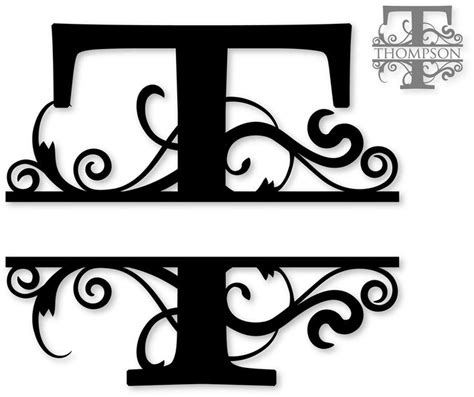 Image result for Split Monogram Letter T | Free monogram fonts, Cricut ...