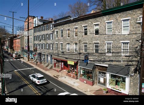 Stone buildings Main Street Ellicott City Maryland Stock Photo - Alamy