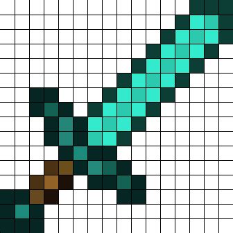 Minecraft_Diamond_sword_16x16 by Menno87 on Kandi Patterns | Minecraft pixel art, Minecraft ...