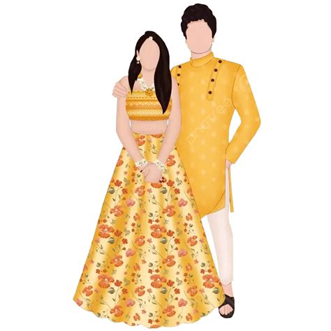 Indian Wedding Couple Outfits Traditional Bride And Groom Clipart Images Hd Transparent, Wedding ...