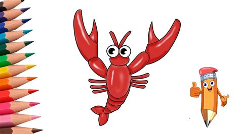 How to draw a crayfish step by step - YouTube