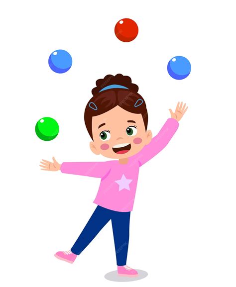 Premium Vector | Kid boy playing juggling ball vector isolated