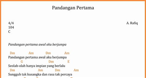 Chord Lagu Pandangan Pertama - A. Rafiq - SEKITAR MUSIK