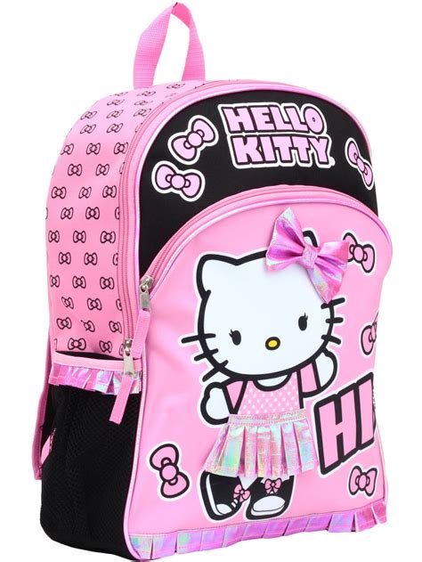 Hello Kitty - Hello Kitty 16'' Pink and Black Kids Backpack - Walmart ...